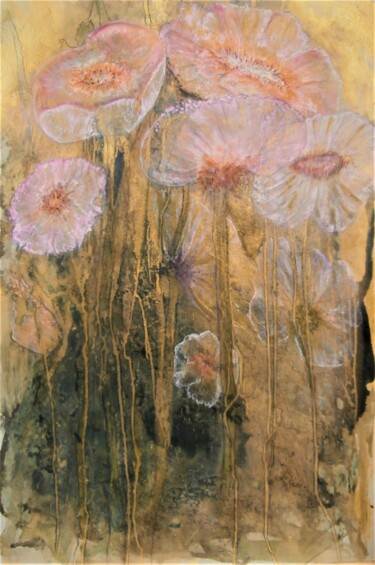 Painting titled "GARDEN 2" by Sylvaine Daumont, Original Artwork, Pastel Mounted on Cardboard