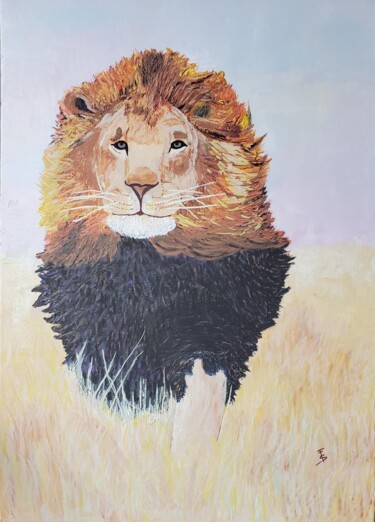 Painting titled "Majesté" by Sylvaine Forestier, Original Artwork, Acrylic Mounted on Wood Stretcher frame