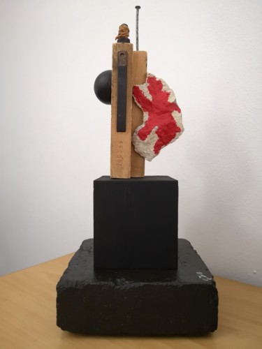 Sculpture intitulée "Hommage à Joan Miro" par Samlion, Œuvre d'art originale, Bois