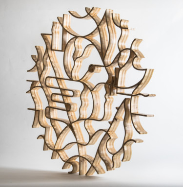 「Treecircle」というタイトルの彫刻 Sylvain Hardyによって, オリジナルのアートワーク, ウッド
