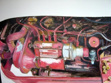 Peinture intitulée "Ventre rouge 3" par Sylvain Thevenon, Œuvre d'art originale