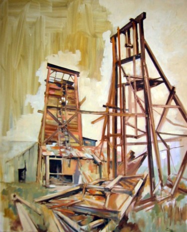 Peinture intitulée "La mine (1)" par Sylvain Thevenon, Œuvre d'art originale