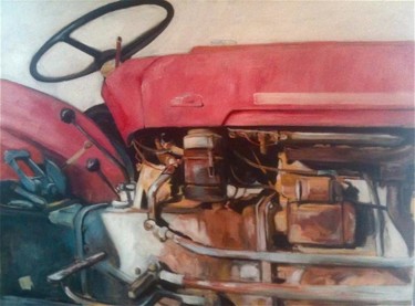 Peinture intitulée "Tracteur 2" par Sylvain Thevenon, Œuvre d'art originale