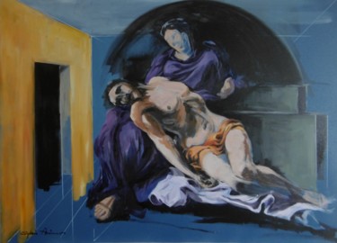 Peinture intitulée "D' après Le Caravag…" par Sylvain Thevenon, Œuvre d'art originale