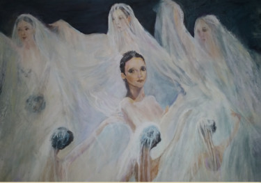 Malerei mit dem Titel "ballet-dancers-in-w…" von Sylva Zalmanson, Original-Kunstwerk
