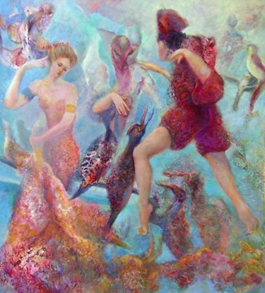 Painting titled "Fantasy" by Sylva Zalmanson, Original Artwork, Other