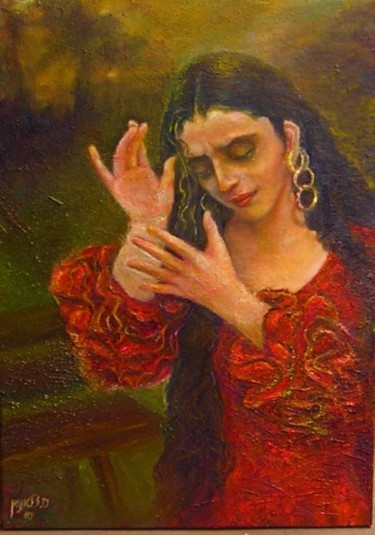 Pintura titulada "Flamenco's rhythm" por Sylva Zalmanson, Obra de arte original