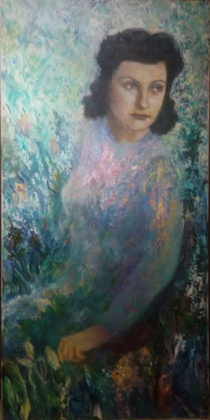 Painting titled "Mimi's portrait" by Sylva Zalmanson, Original Artwork, Acrylic