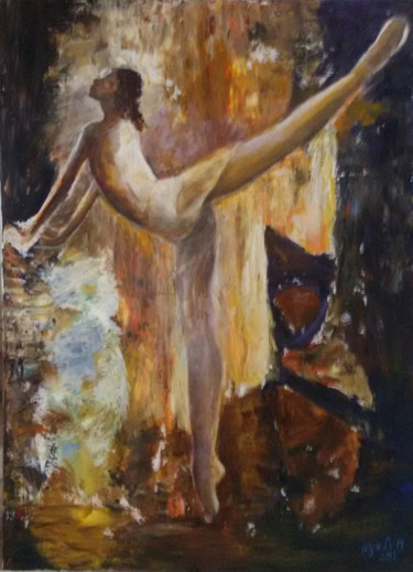 Malerei mit dem Titel "Ballet Dancer" von Sylva Zalmanson, Original-Kunstwerk, Acryl