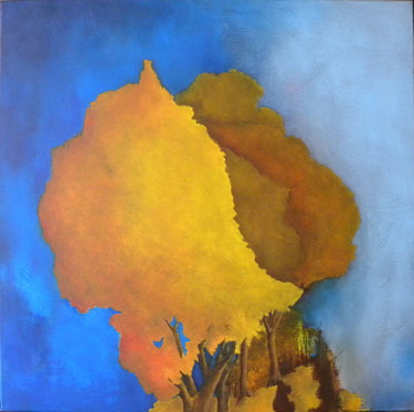 Pintura intitulada "Bouquet d'arbres" por Sylviane Lacroze, Obras de arte originais, Óleo