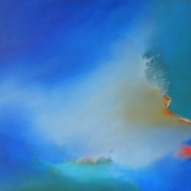 Painting titled "Le nuage amoureux" by Sylviane Lacroze, Original Artwork, Oil