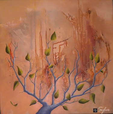 Malerei mit dem Titel "L'arbre-fée" von Sylviane Lacroze, Original-Kunstwerk, Öl