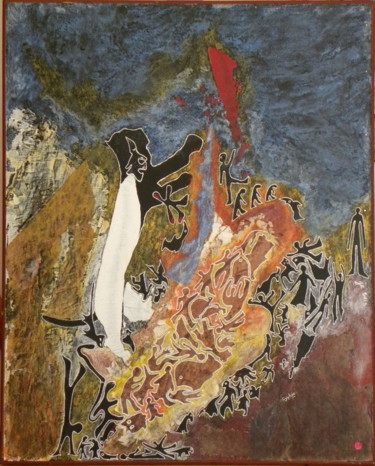 Pittura intitolato "Création" da Sylviane Lacroze, Opera d'arte originale, Acrilico