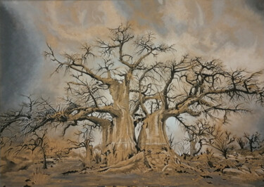 Peinture intitulée "Baobab" par Sylvère Dusong, Œuvre d'art originale, Acrylique