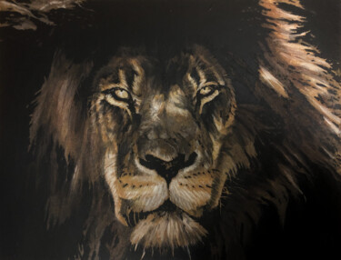 Painting titled "Lion" by Sylvère Dusong, Original Artwork, Acrylic