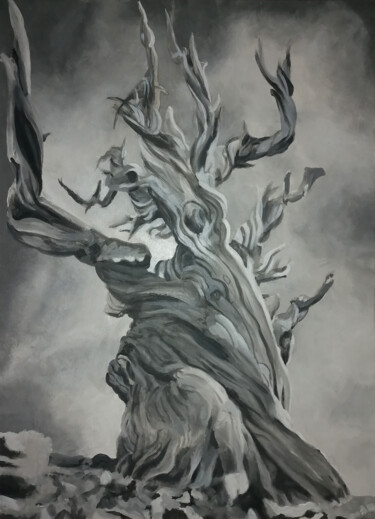 Peinture intitulée "Tree - Origin" par Sylvère Dusong, Œuvre d'art originale, Acrylique