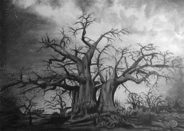 Painting titled "Baobab #2" by Sylvère Dusong, Original Artwork, Acrylic
