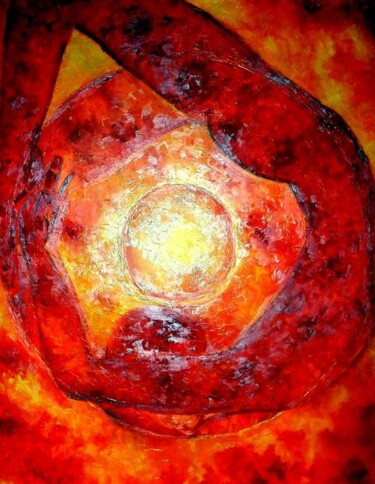 Картина под названием "Zodiaque" - Sylvia Adjabroux, Подлинное произведение искусства, Масло Установлен на Деревянная рама д…