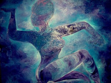 Pintura intitulada "Notre mère qui est…" por Sylvia Adjabroux, Obras de arte originais, Óleo