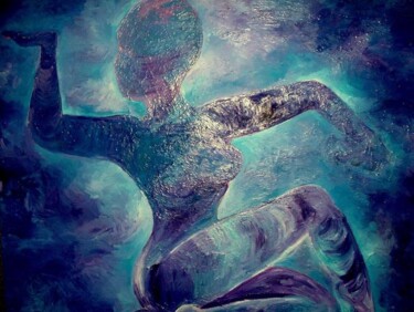 Notre mère qui est au cieux Peinture intitulée "Notre mère qui est…" par Sylvia Adjabroux, Œuvre d'art originale, Huile