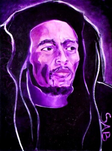 Peinture intitulée "Bob Marley" par Sylvia Adjabroux, Œuvre d'art originale, Huile