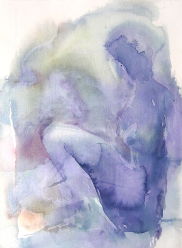 Peinture intitulée "Nébuleuse" par Sylvia Baldeva, Œuvre d'art originale, Aquarelle