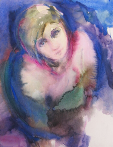 Картина под названием "Vers le ciel" - Sylvia Baldeva, Подлинное произведение искусства, Акварель