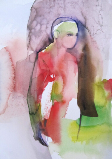 Pintura intitulada "A l'aube" por Sylvia Baldeva, Obras de arte originais, Aquarela