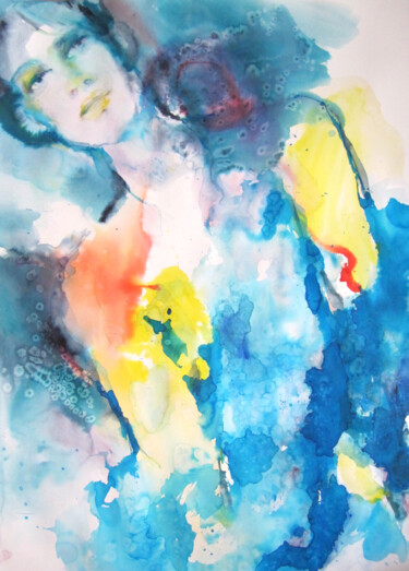 Peinture intitulée "Mineral" par Sylvia Baldeva, Œuvre d'art originale, Aquarelle