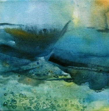 Pintura intitulada "Crépuscule" por Sylvia Baldeva, Obras de arte originais, Aquarela