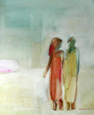 Painting titled "Deux" by Sylvia Baldeva, Original Artwork, Oil