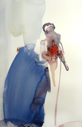 Peinture intitulée "La mariée" par Sylvia Baldeva, Œuvre d'art originale, Aquarelle