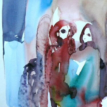 Malerei mit dem Titel "Conversation" von Sylvia Baldeva, Original-Kunstwerk, Aquarell