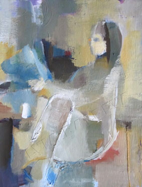 Painting titled "Liseuse" by Sylvia Baldeva, Original Artwork, Acrylic