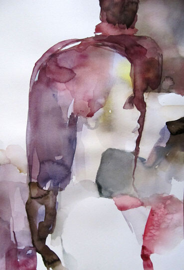 Peinture intitulée "Profil" par Sylvia Baldeva, Œuvre d'art originale, Aquarelle