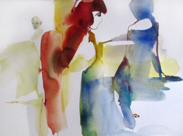 Peinture intitulée "De passage" par Sylvia Baldeva, Œuvre d'art originale, Aquarelle