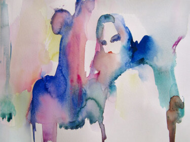 Peinture intitulée "Orgueil" par Sylvia Baldeva, Œuvre d'art originale, Aquarelle
