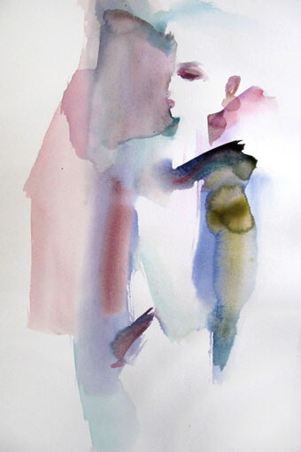 Peinture intitulée "Muse" par Sylvia Baldeva, Œuvre d'art originale, Aquarelle