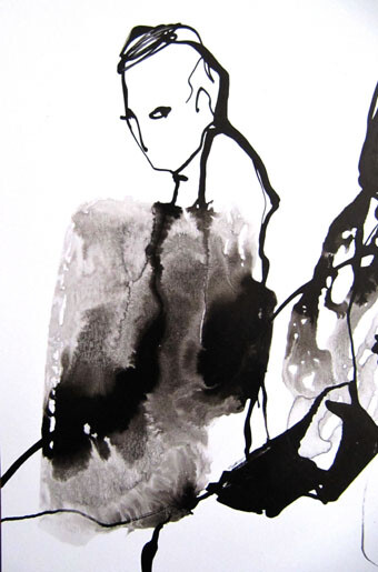 Drawing titled "Bouder" by Sylvia Baldeva, Original Artwork, Ink