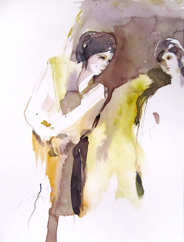 Pintura intitulada "Tension" por Sylvia Baldeva, Obras de arte originais, Aquarela