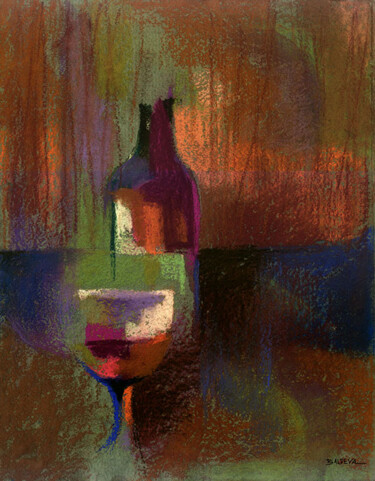 Drawing titled "Vin" by Sylvia Baldeva, Original Artwork, Pastel