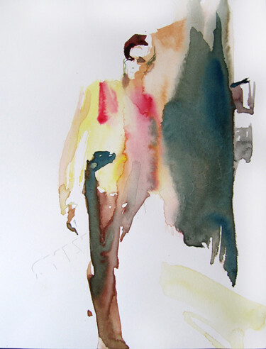 Malerei mit dem Titel "Marche" von Sylvia Baldeva, Original-Kunstwerk, Aquarell