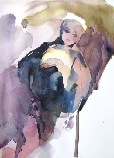 Pittura intitolato "S'en aller" da Sylvia Baldeva, Opera d'arte originale, Acquarello