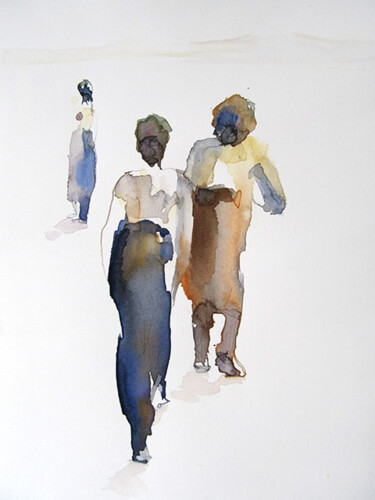 Pintura titulada "Trois silhouettes" por Sylvia Baldeva, Obra de arte original, Acuarela
