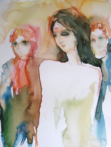 Картина под названием "Jugements" - Sylvia Baldeva, Подлинное произведение искусства, Акварель