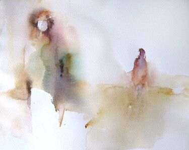 Painting titled "Révélation" by Sylvia Baldeva, Original Artwork, Watercolor