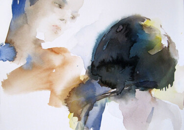 Peinture intitulée "Suite à l'évènement" par Sylvia Baldeva, Œuvre d'art originale, Aquarelle