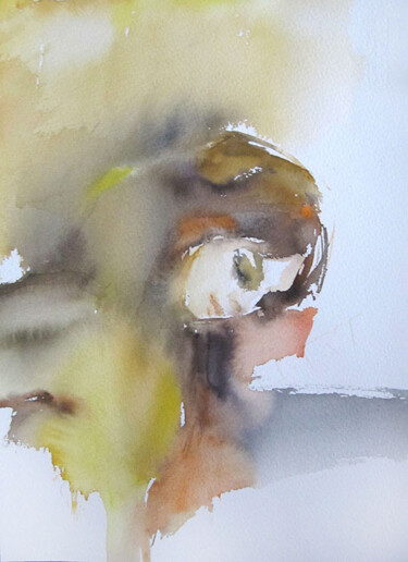 Pittura intitolato "Emotion jaune" da Sylvia Baldeva, Opera d'arte originale, Acquarello