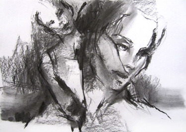 Рисунок под названием "Mémoire" - Sylvia Baldeva, Подлинное произведение искусства, Древесный уголь