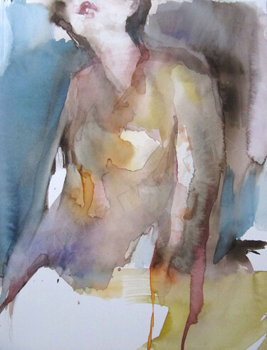 Peinture intitulée "Hors du cadre" par Sylvia Baldeva, Œuvre d'art originale, Aquarelle